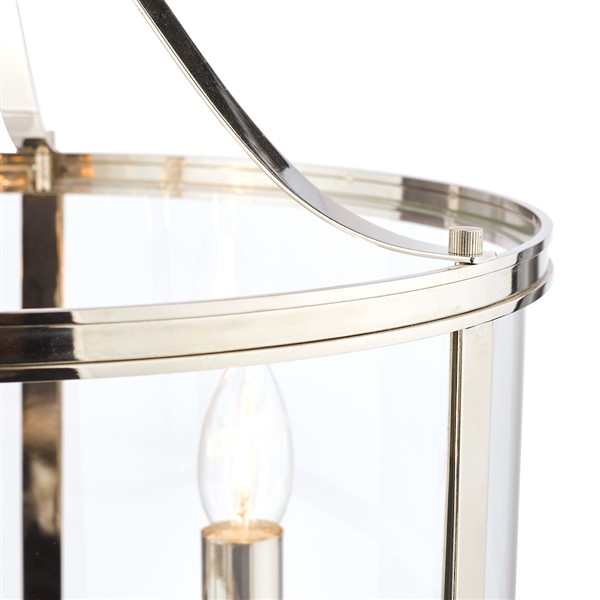 (image for) Laura Ashley Harrington 3lt Pendant Polished Nickel Glass